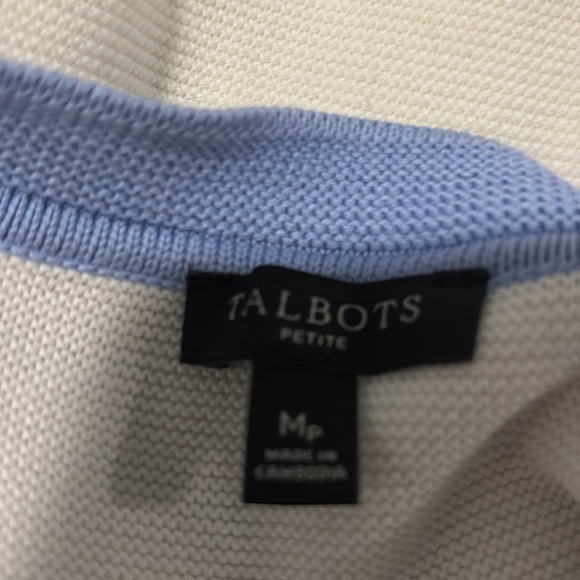 Talbots Petite Meduim 3/4 length sleeve stripped  sweater - Picture 6 of 8